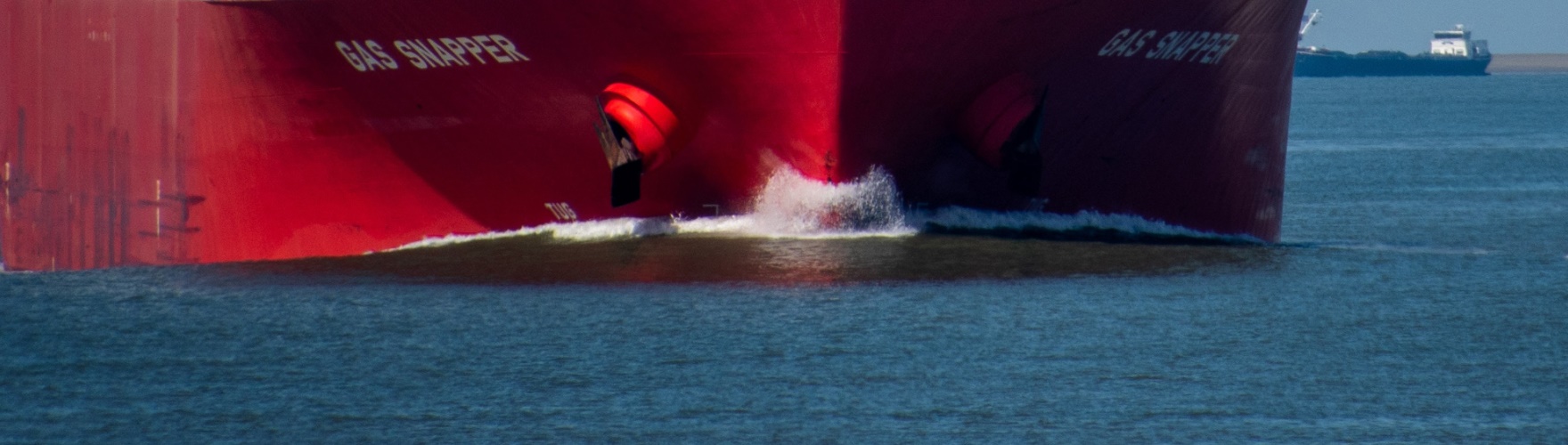 Propulsion of red ship.