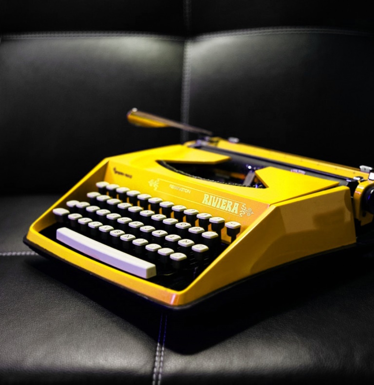 Yellow typewriter.